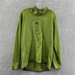 Adidas Hoodie Mens Large Climawarm Green Long Sleeve Pullover